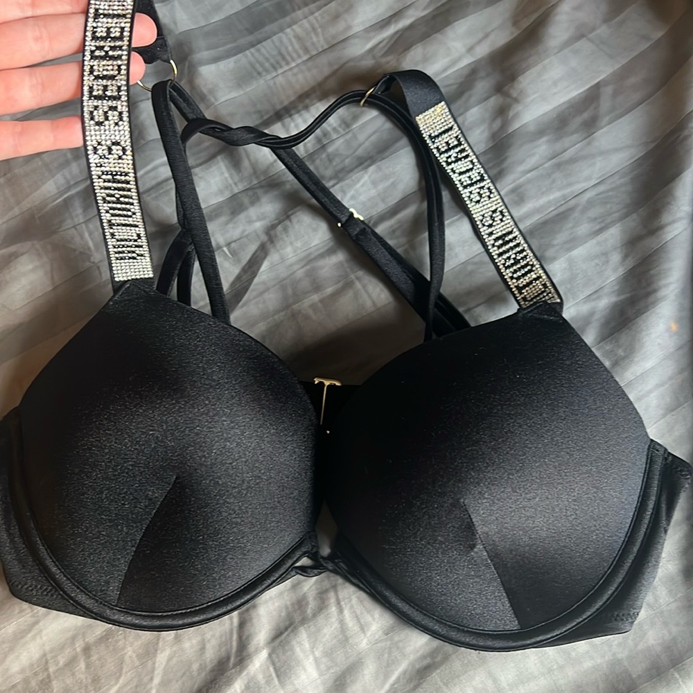 VICTORIA'S SECRET SWIM Shine Strap Bombshell Push-Up Bikini Top Size 36C - NEW